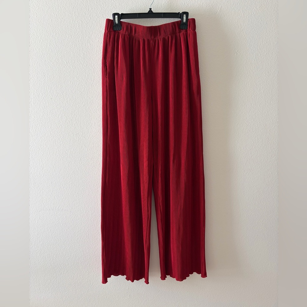 Abercrombie & Fitch Red Wide Leg Pants